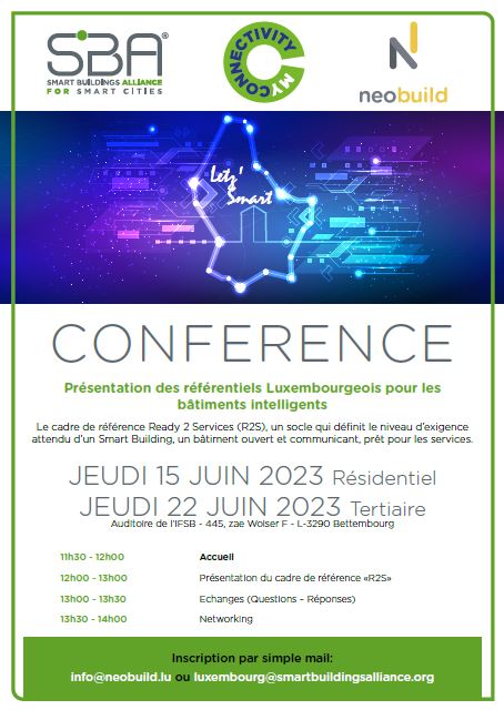Conférence : TERTIAIRE - Présentation des référentiels Luxembourgeois pour les bâtiments intelligents.